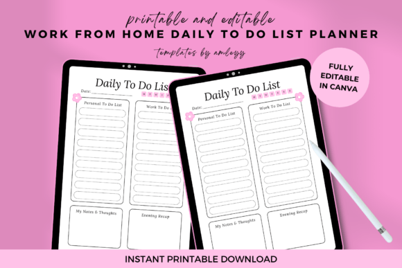 Download Minimalist Pink Work from Home Planner - Premium Resources