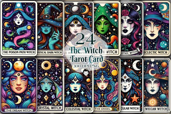 Download Witch Tarot Cards Sublimation Clipart - Tarot Collection