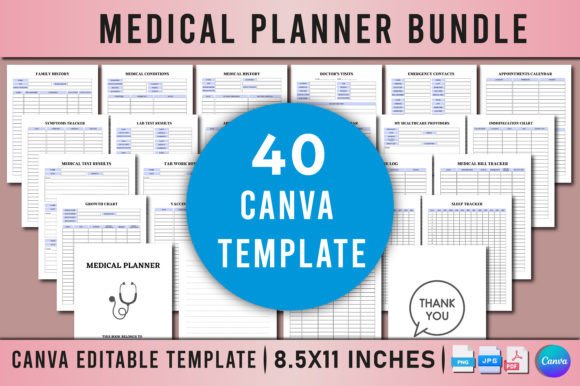 Download Medical Planner Bundle for Canva - Premium Resources